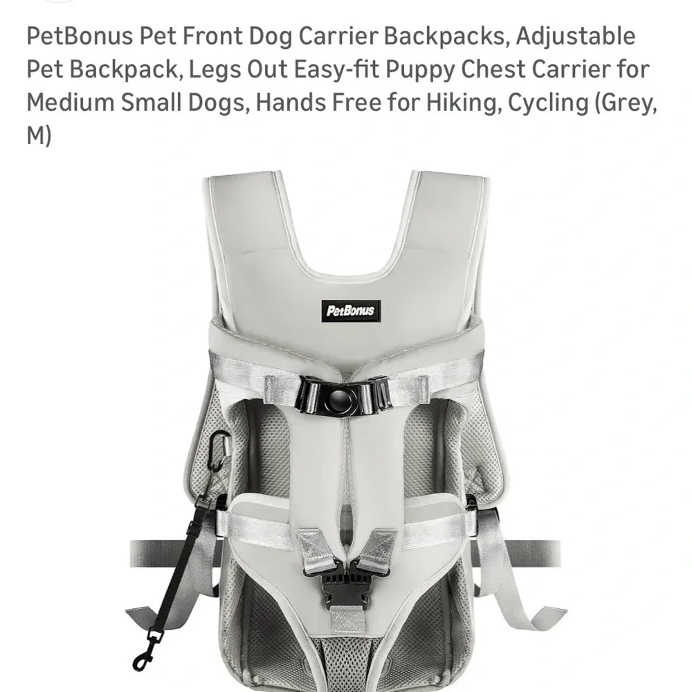 Gray Dog Carrier Backpack-Sz Medium